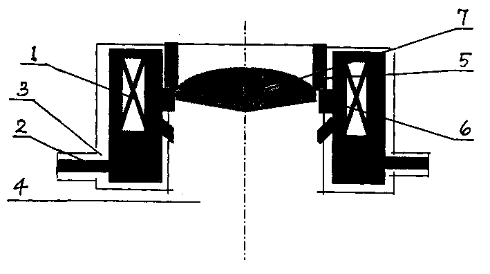 Alumium alloy low frequency electromagnetic semi-continuous casting method and device