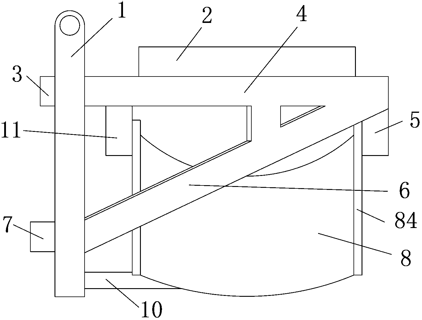 Protection type cantilever launching platform with built-in water channel and manufacturing method thereof