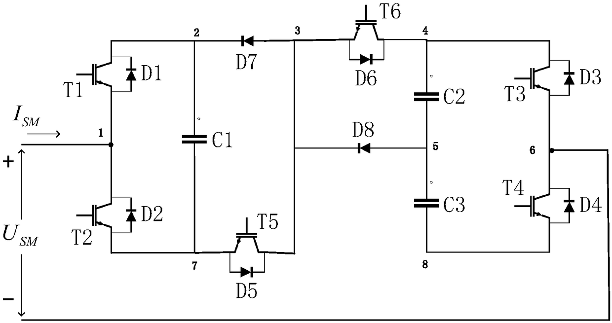MMC sub module with direct-current fault blocking capability