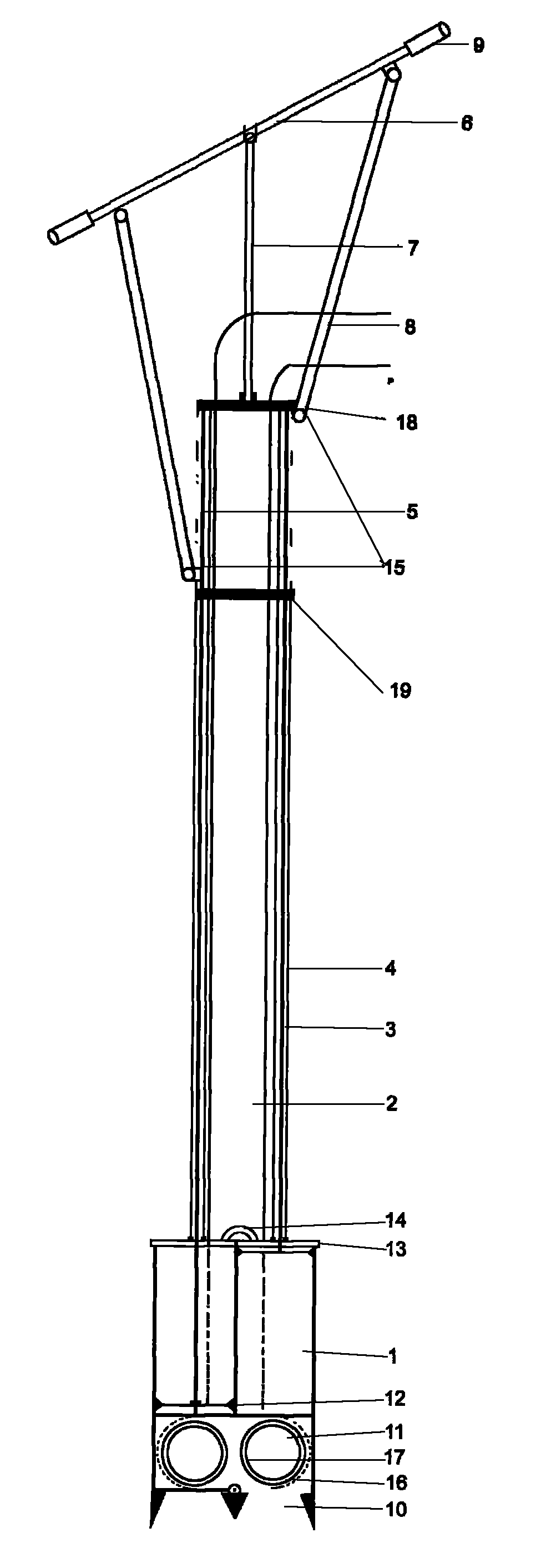 Manual double-cylinder residue discharging pump of biogas pool