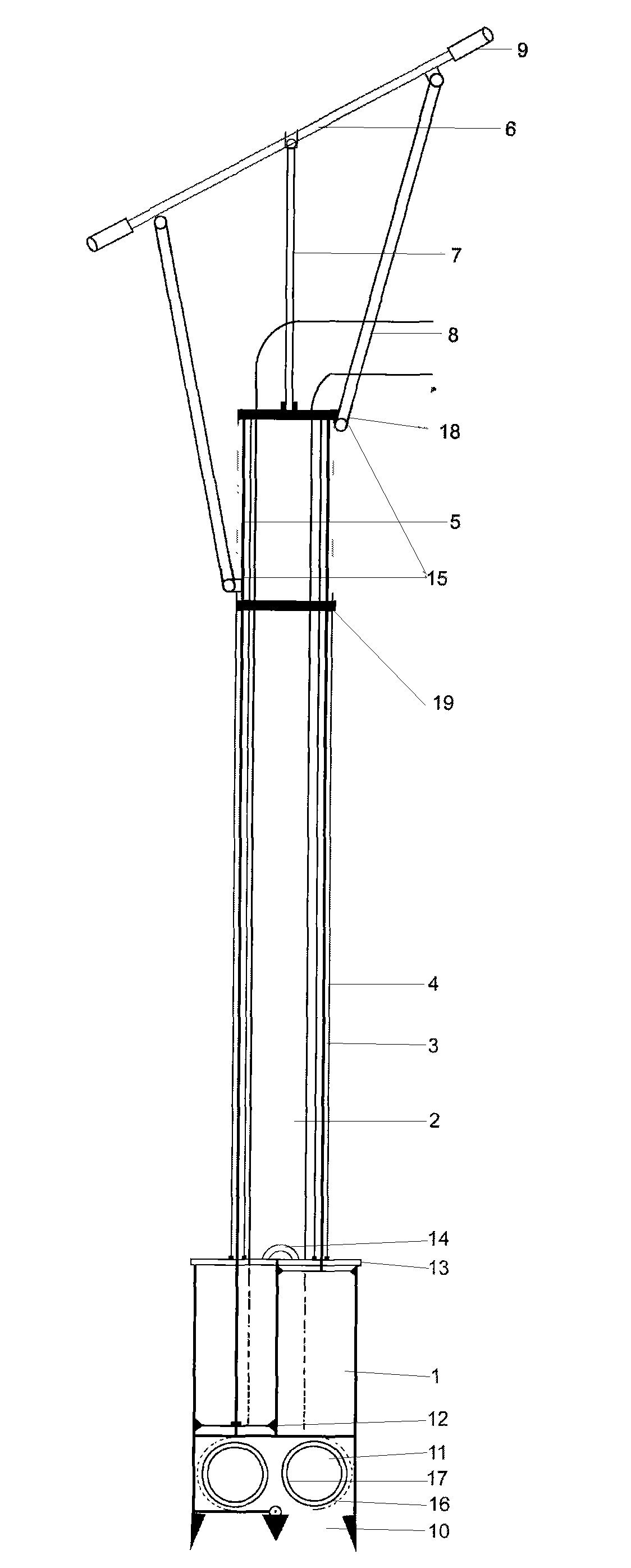 Manual double-cylinder residue discharging pump of biogas pool