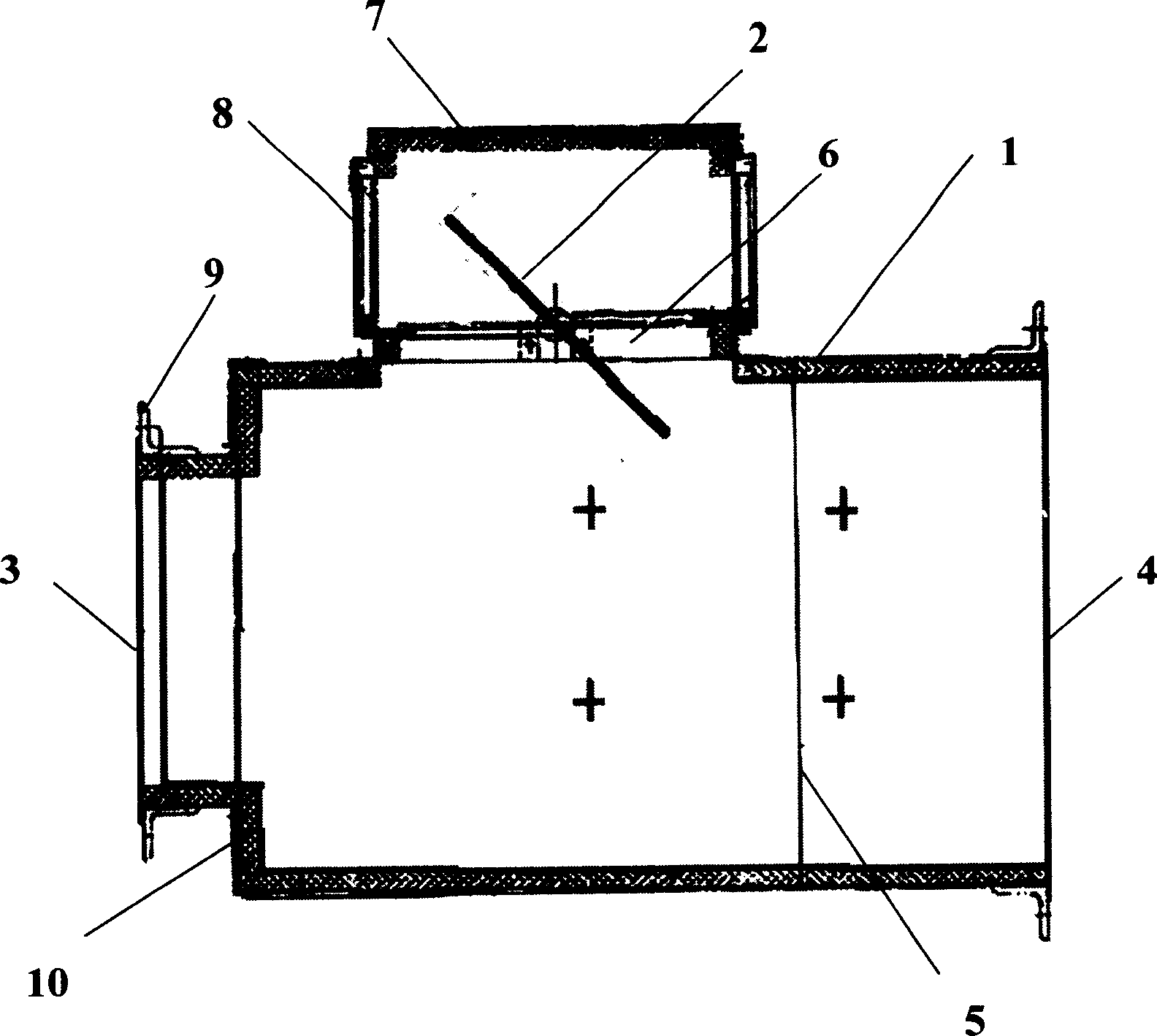 End structure of bypass blast-variable air conditioner