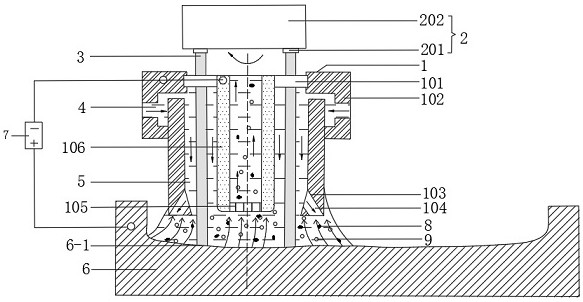 Laser-jet electrolysis combined machining double-pipe tool electrode and milling machining method