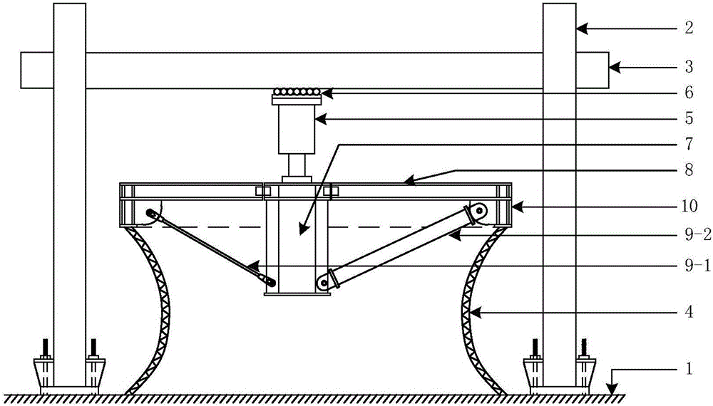 Experiment loading device for realizing large-size model multipoint load distribution