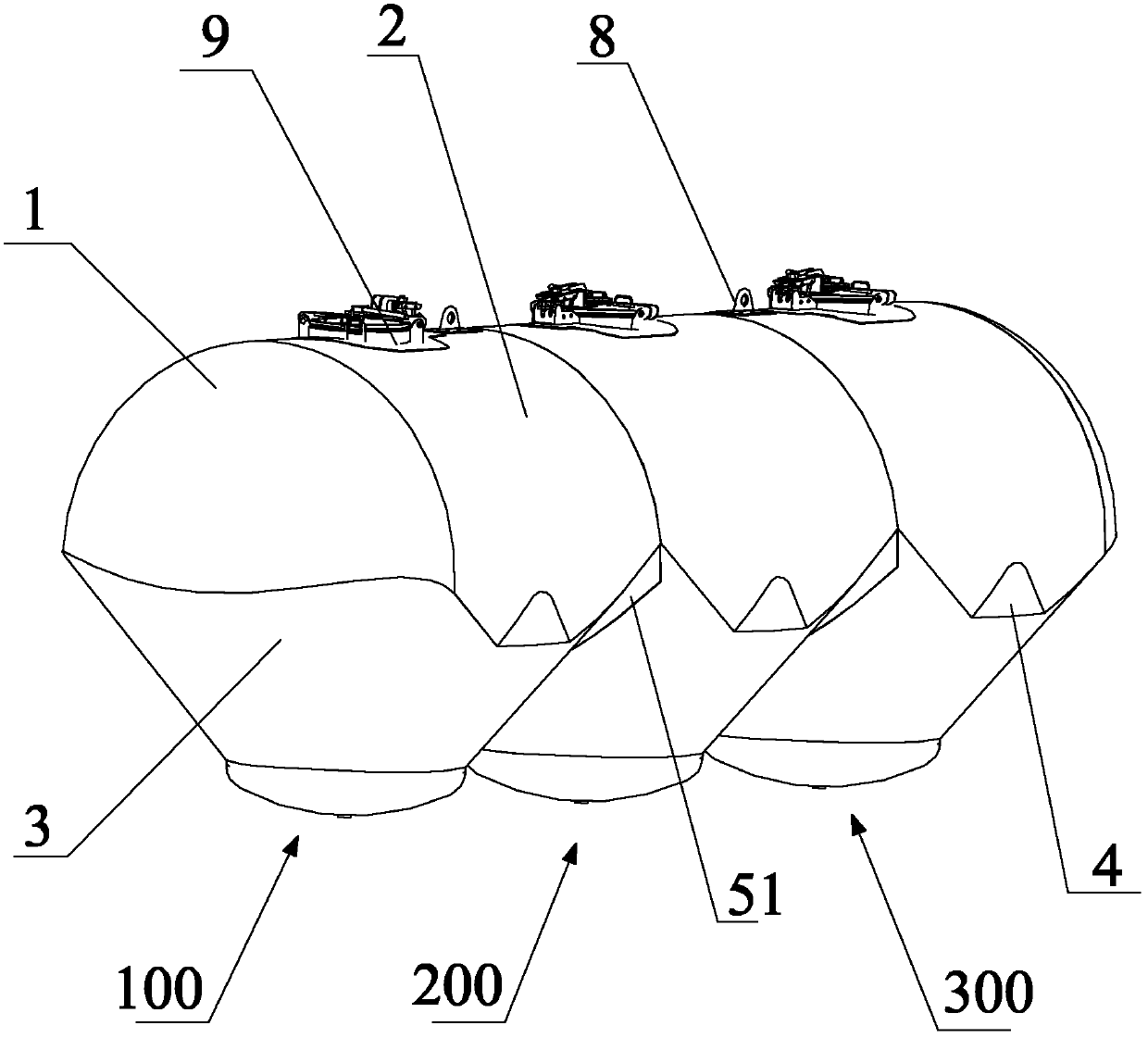 Powder materials tanker and tank assembly thereof