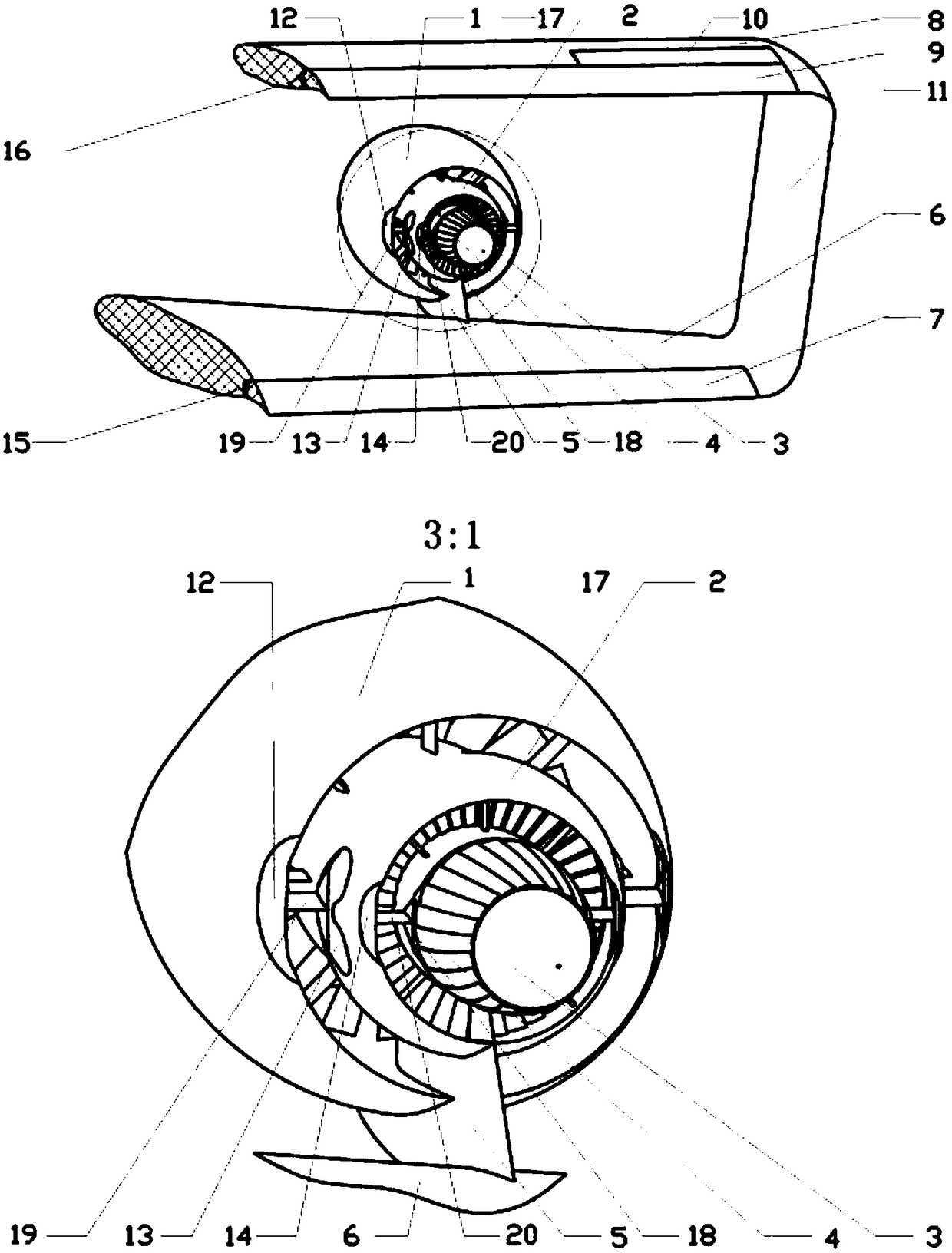 Jet flap lift augmentation connecting wing system and aircraft applying same