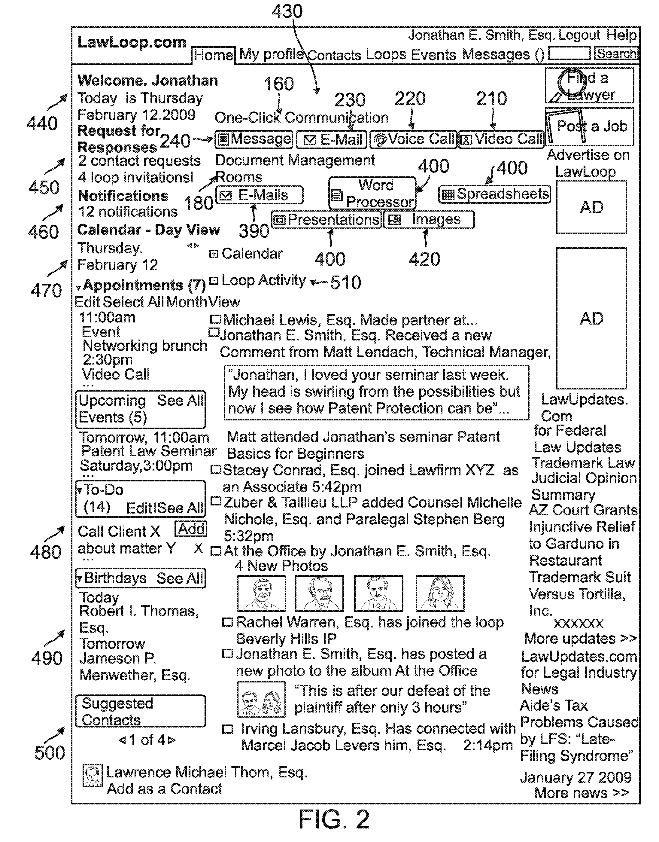 Method for automatically associating contacts in an online social network