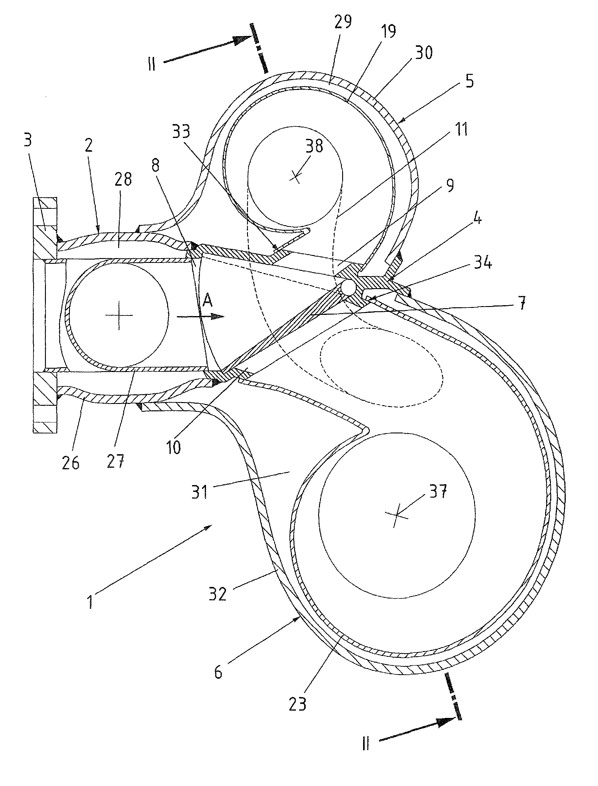 Exhaust gas assembly