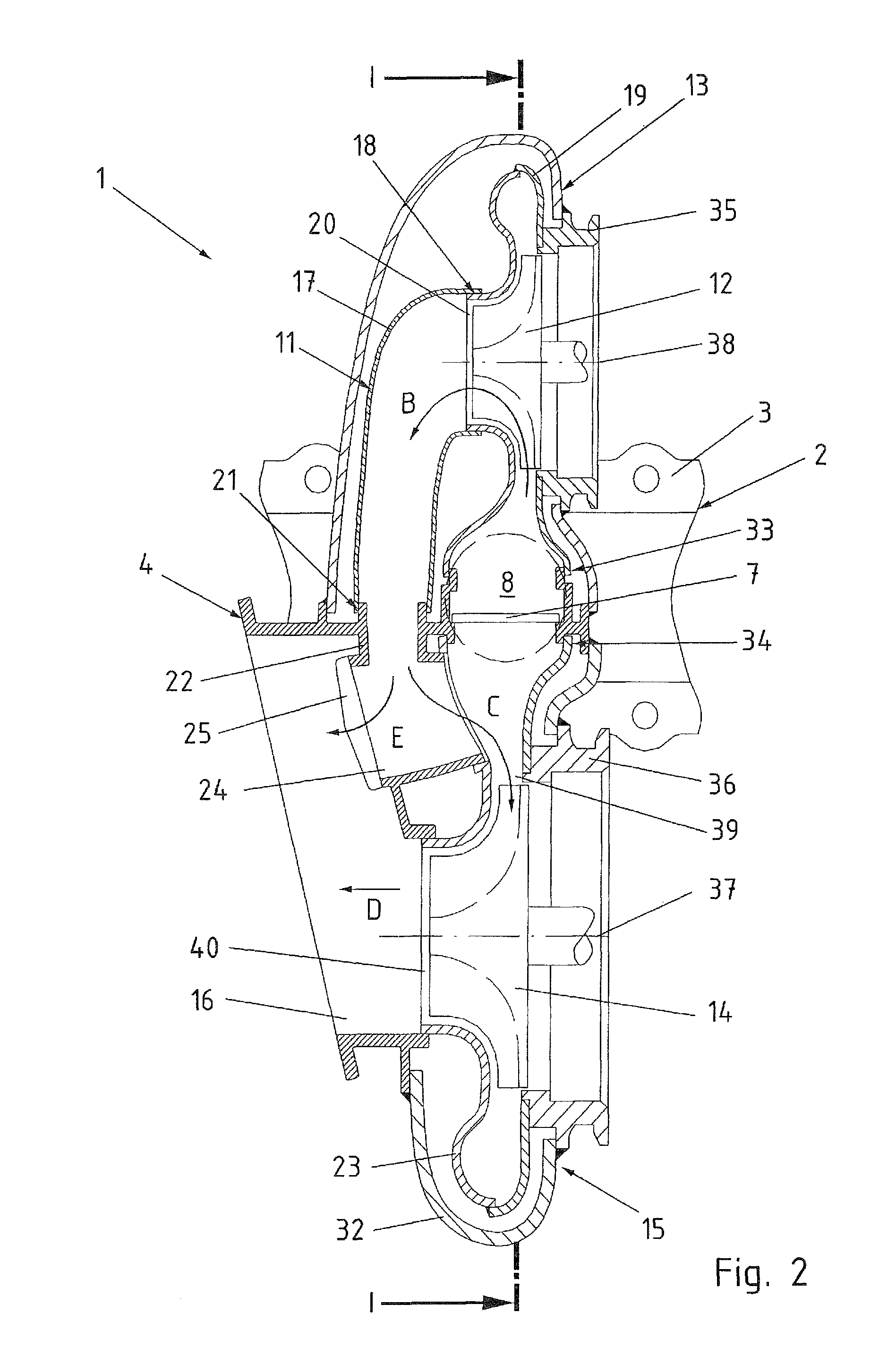 Exhaust gas assembly