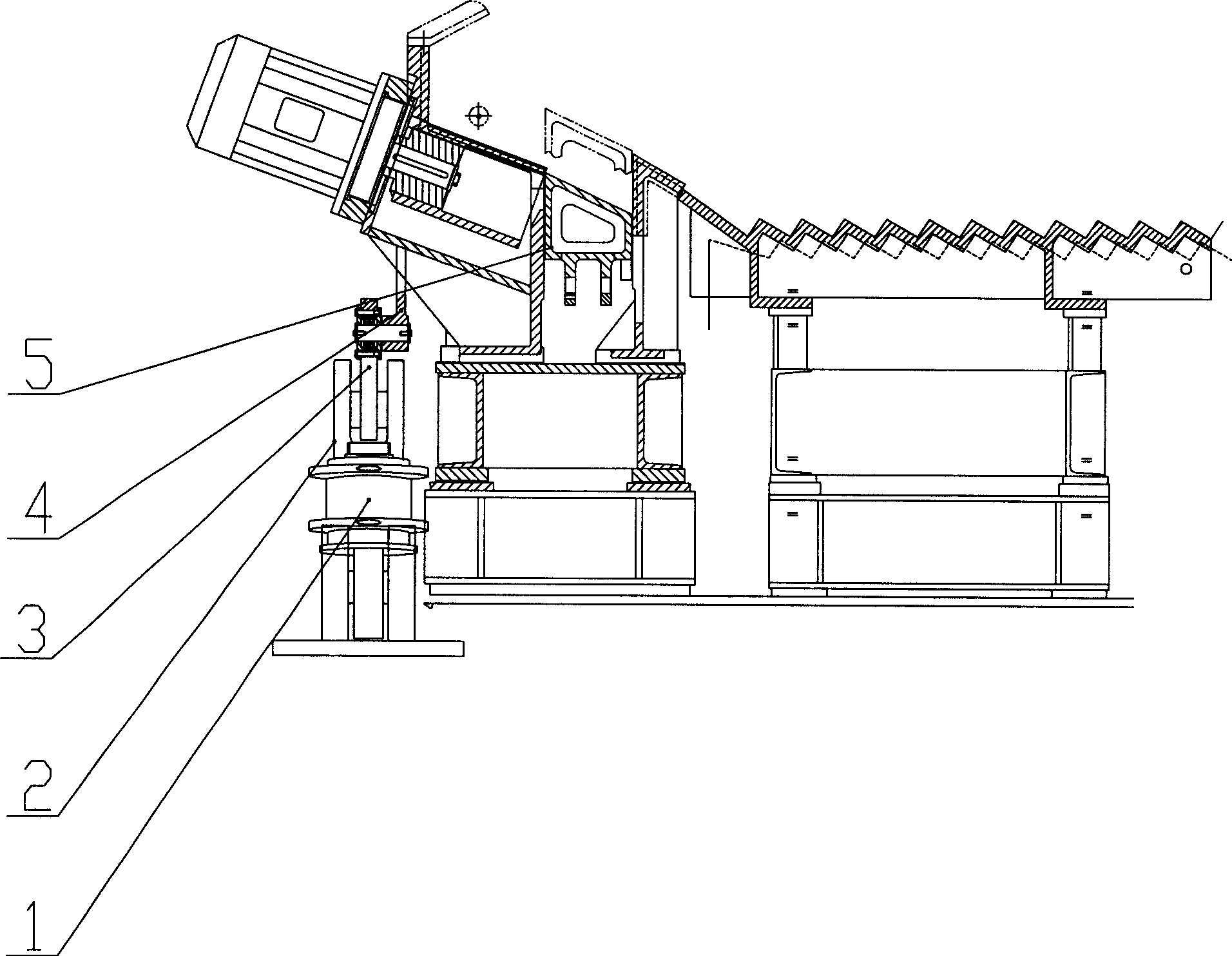 Novel bar material cooling bed steel-feeding transmission mechanism