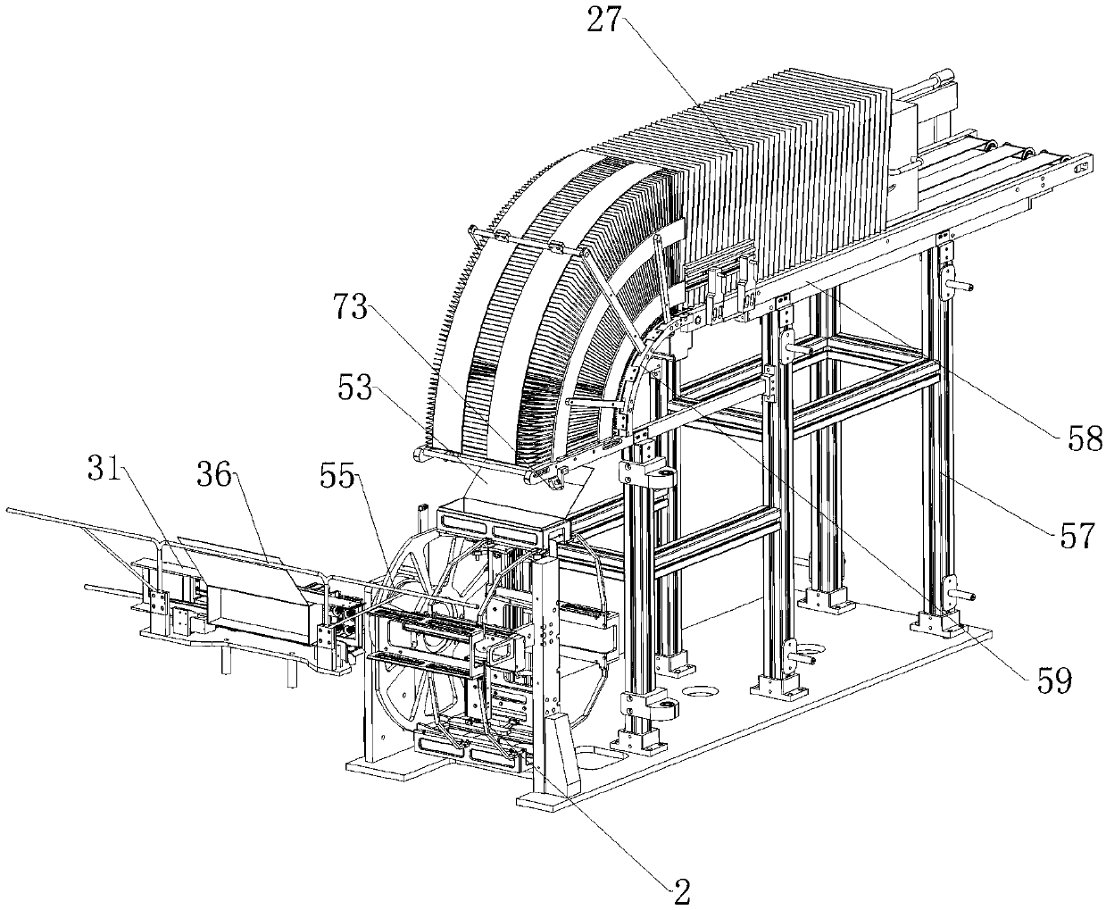 Conveying line for molding and shaping hard outer packages