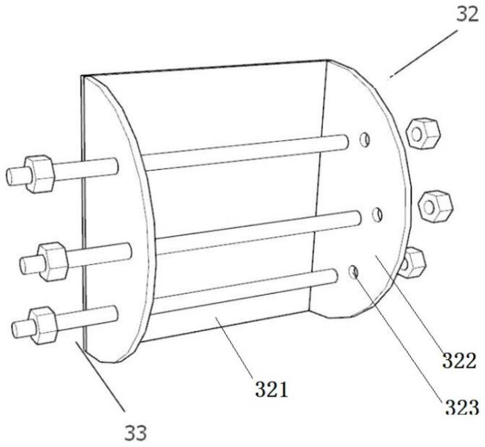 Energy dissipation connecting piece for bamboo-wood shear wall