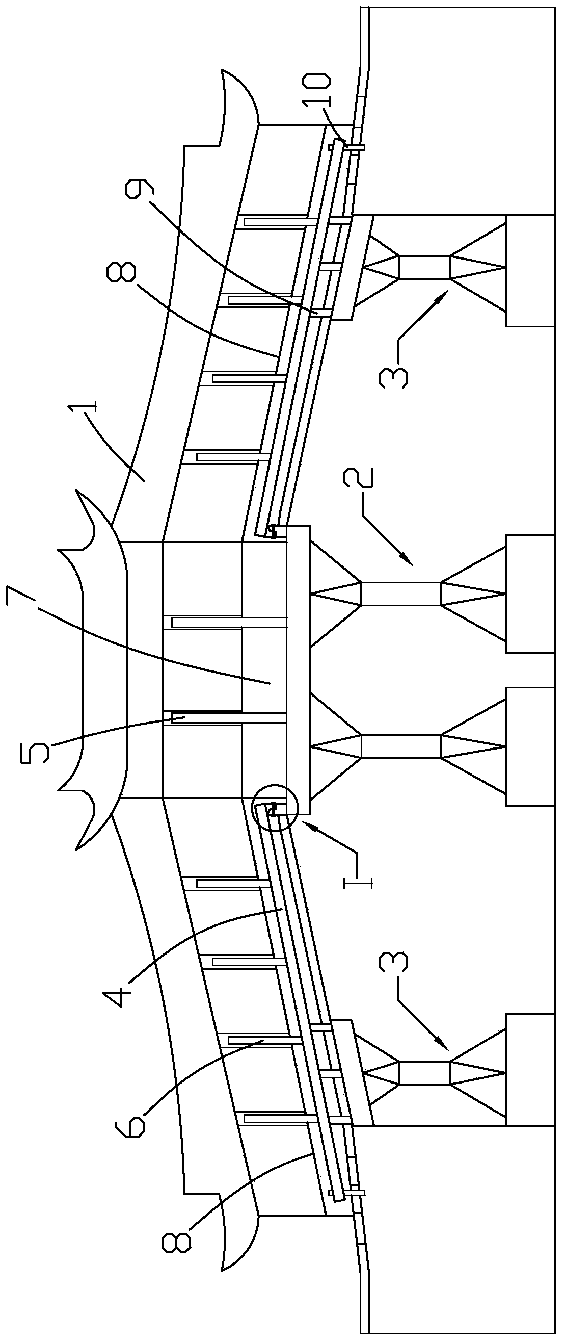 A kind of anti-seismic flood control device and construction method of Guyun corridor bridge