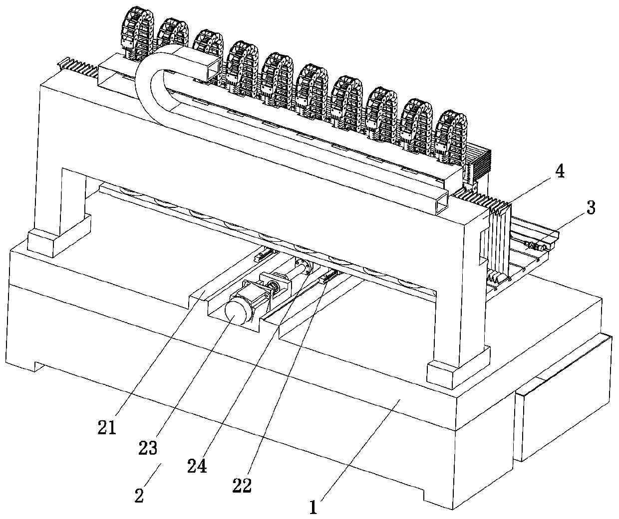 Automatic multi-station glass sheet carving machine provided with magazine tools and carving technology of machine