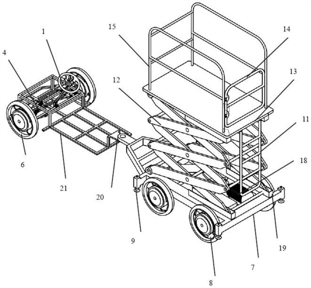 Solar pull-type hydraulic lifting platform