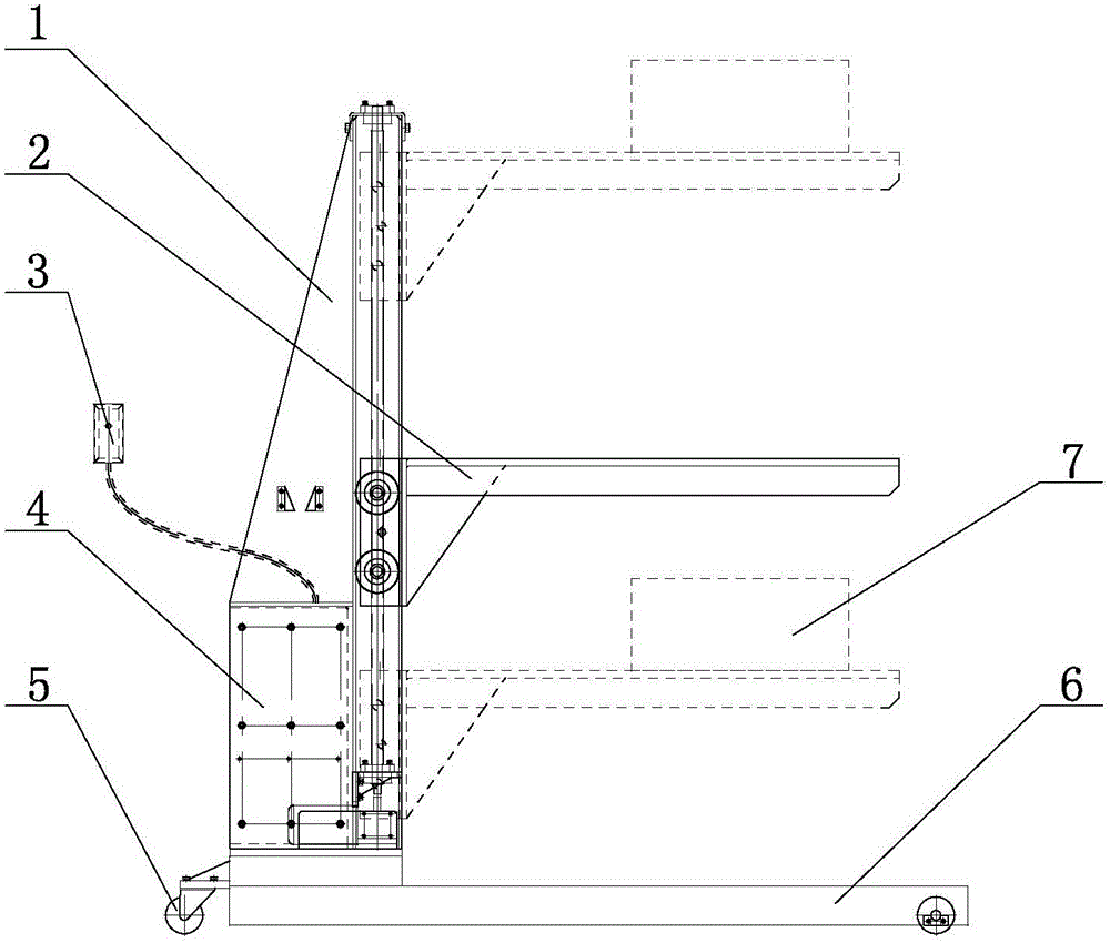 A mold replacing vehicle used for plastic ampoule blowing-filling-sealing three-in-one equipment