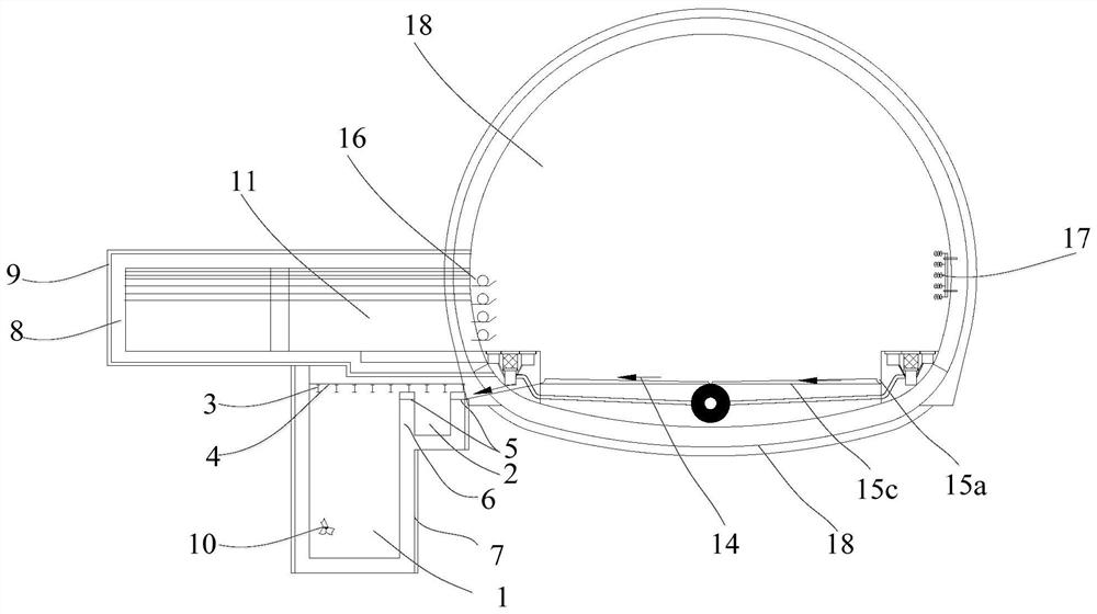 Water collecting well, counter-slope tunnel and counter-slope tunnel drainage method