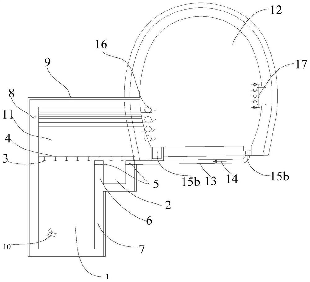 Water collecting well, counter-slope tunnel and counter-slope tunnel drainage method