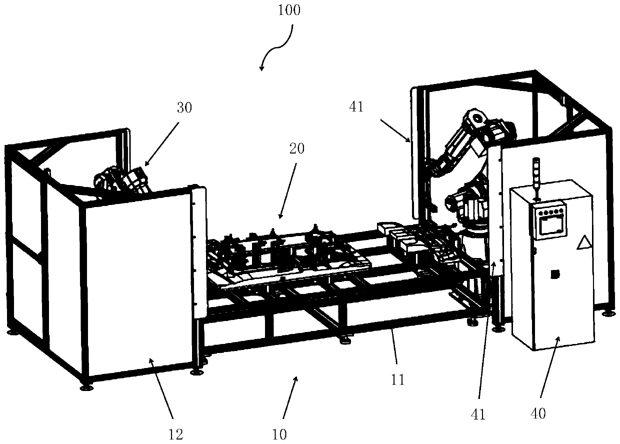 Ceiling plastic frame and fabric base material welding device