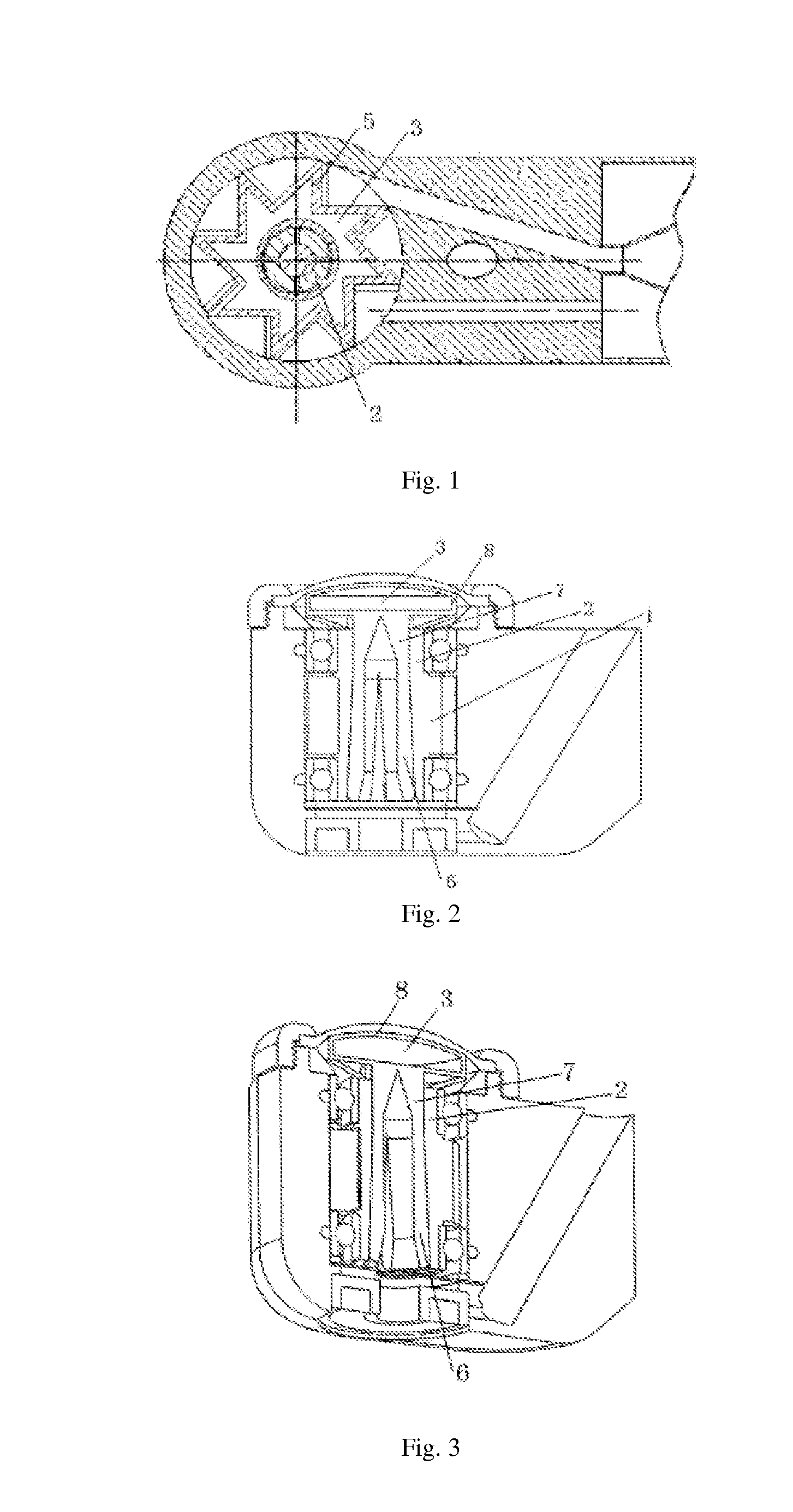 Turbine dental drill mechanism and turbine head with same mounted therein