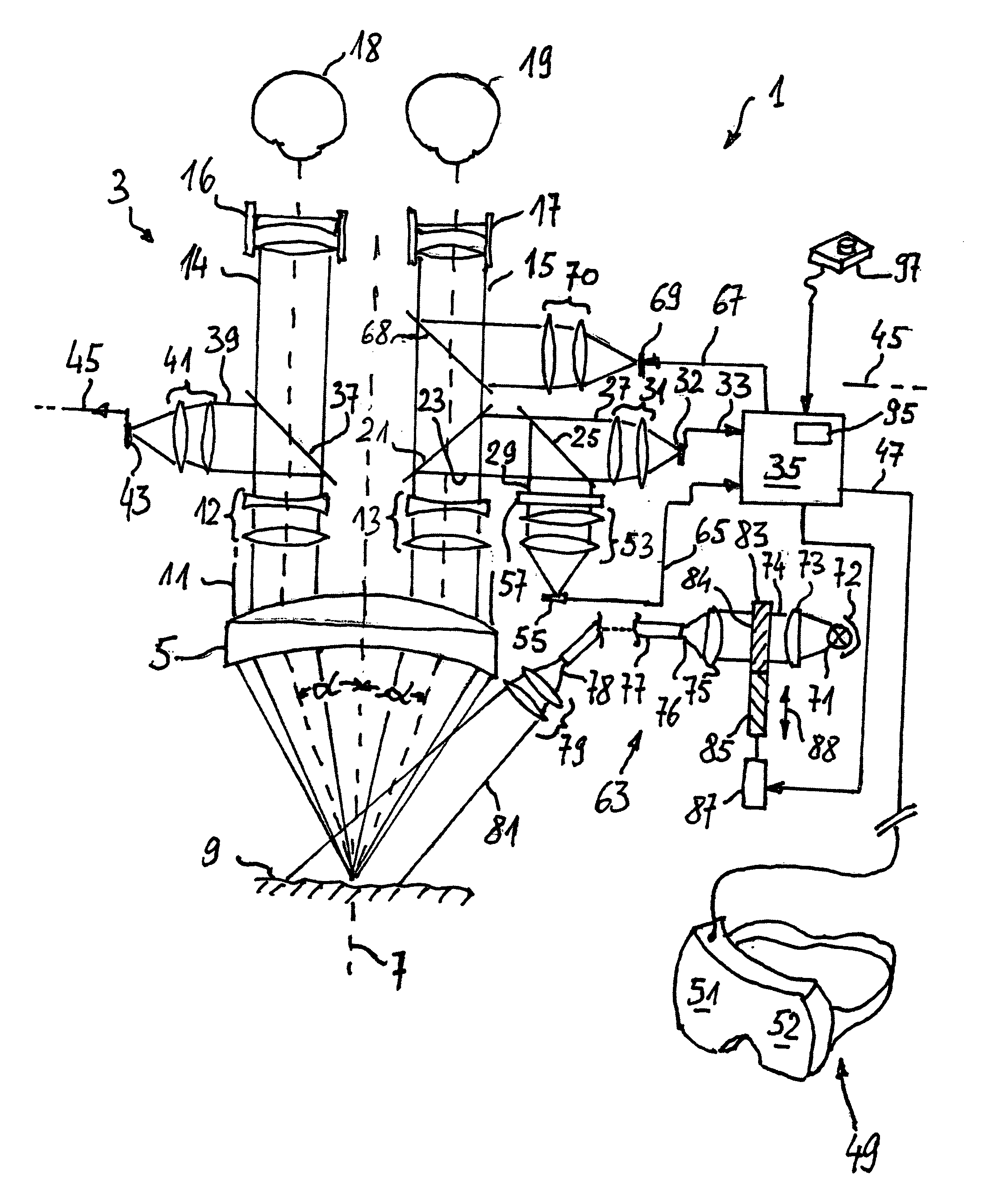 Microscopy system, microscopy method and a method of treating an aneurysm