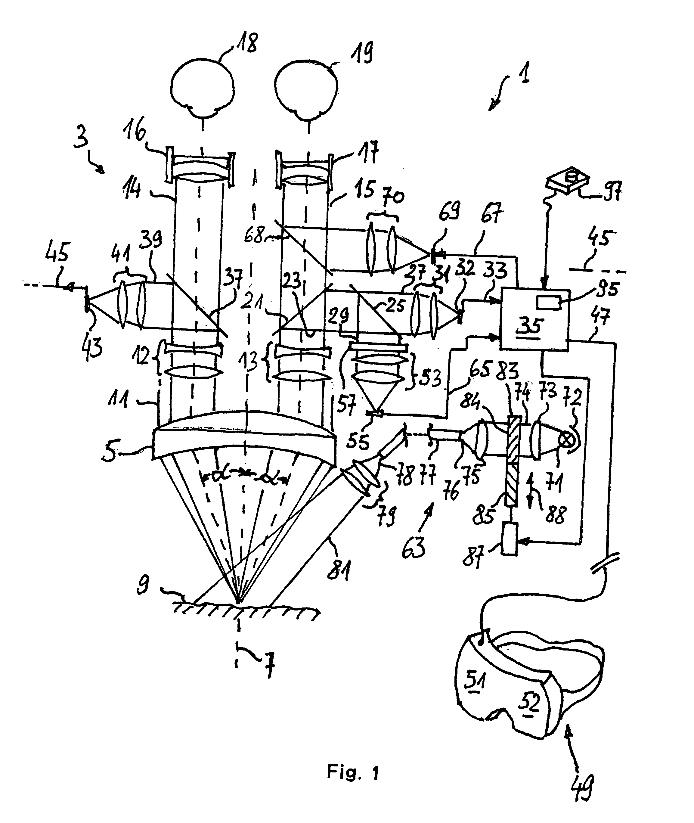 Microscopy system, microscopy method and a method of treating an aneurysm