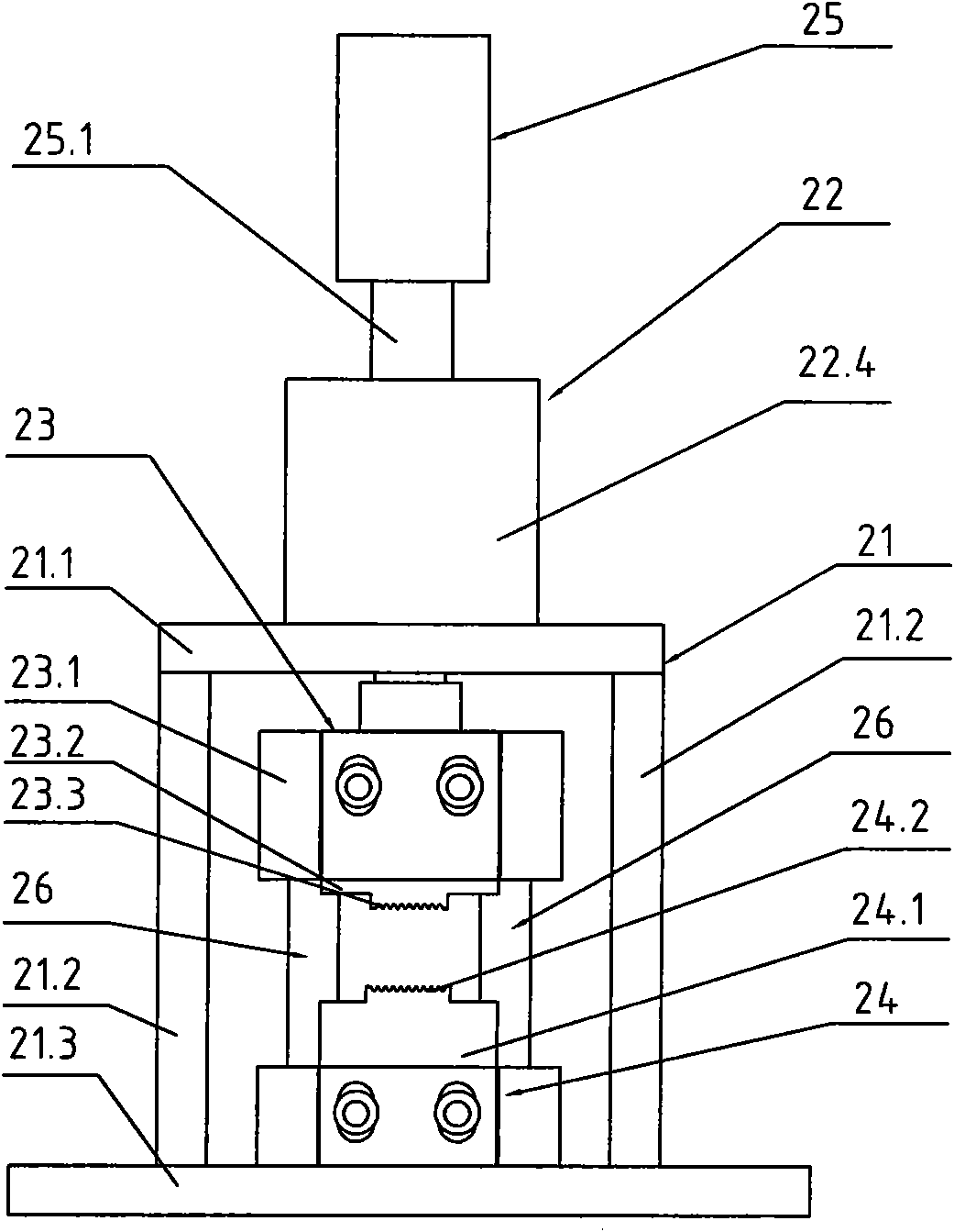 Double-face riveting press of HDMI (High-Definition Multimedia Interface) terminal