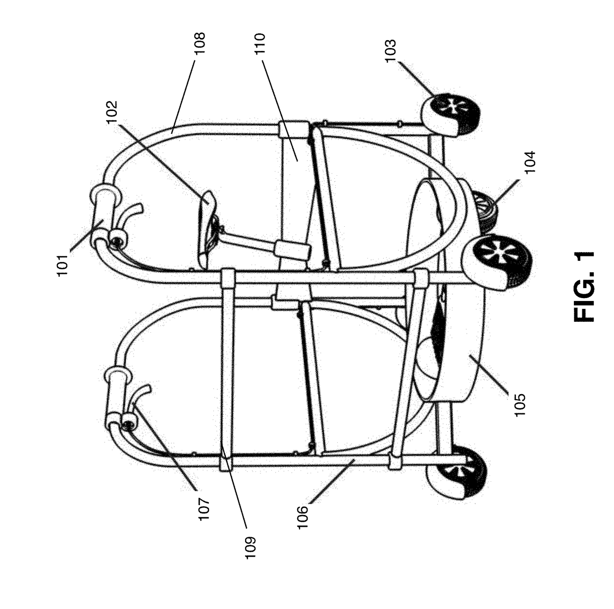 Walker-shaped hoverboard attachment