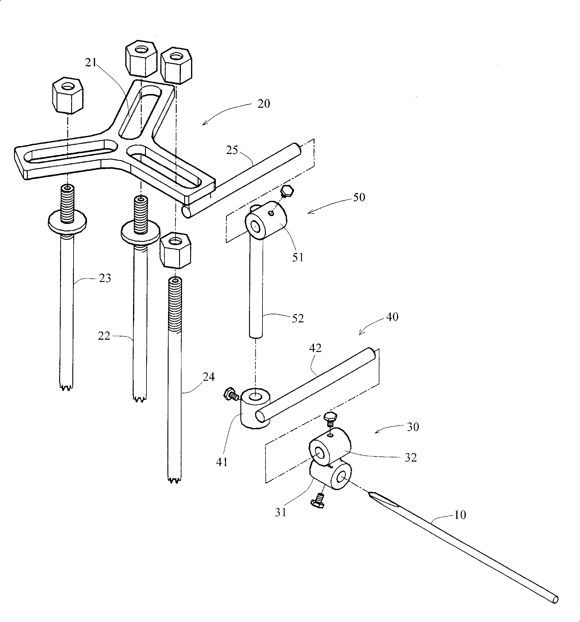 Hollow screw internal fixation guide pin locater of femoral neck fracture