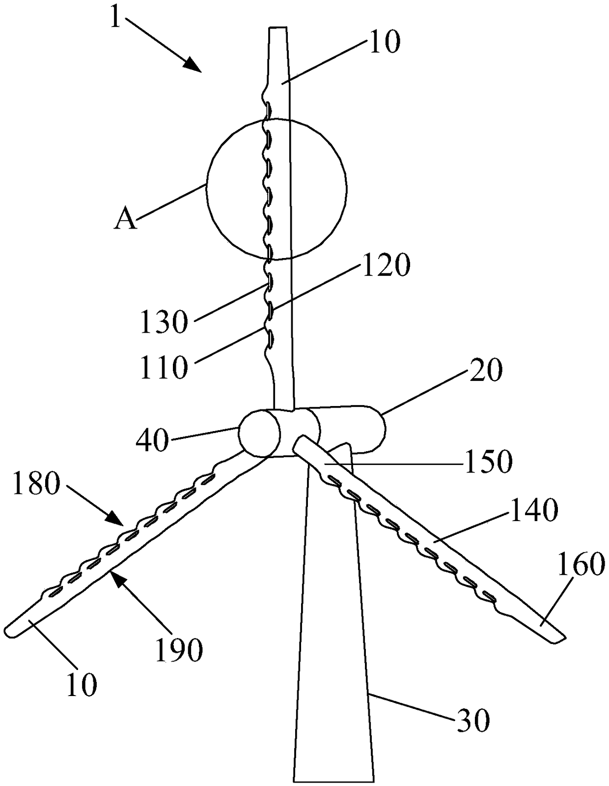 Wave airfoil blade and wind turbine