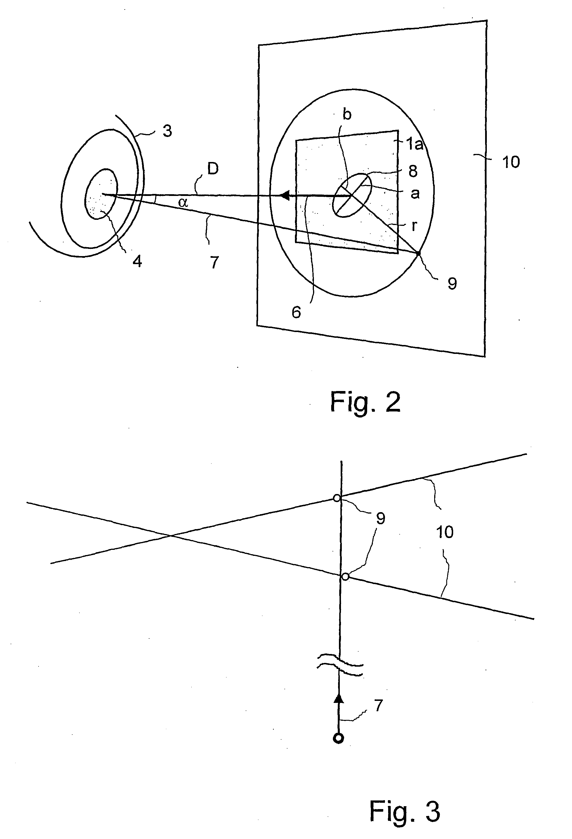 Device and Method for the Contactless Determination of the Direction of Viewing