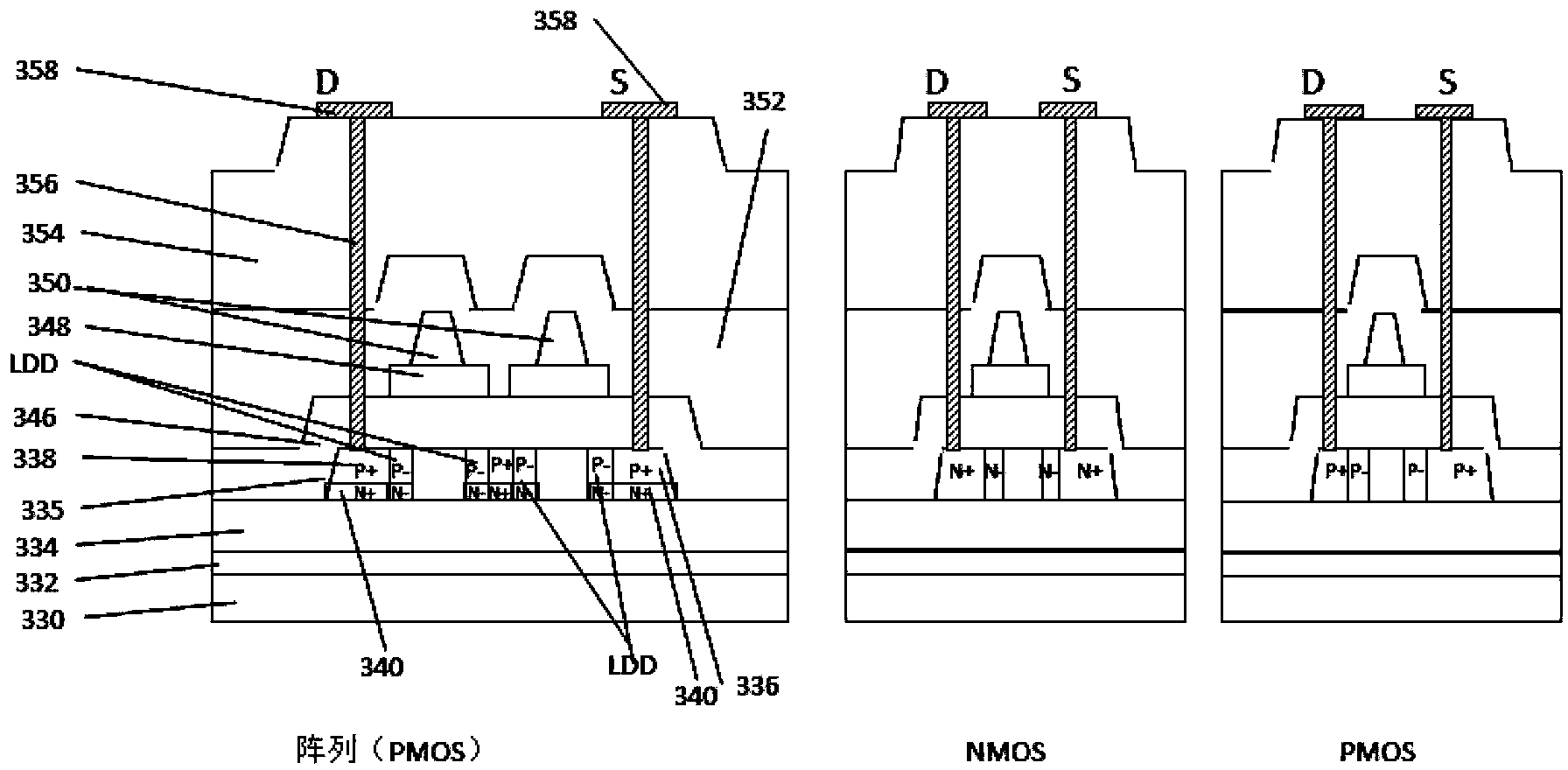 Thin-film transistor, active matrix organic light-emitting diode assembly, and manufacturing method thereof