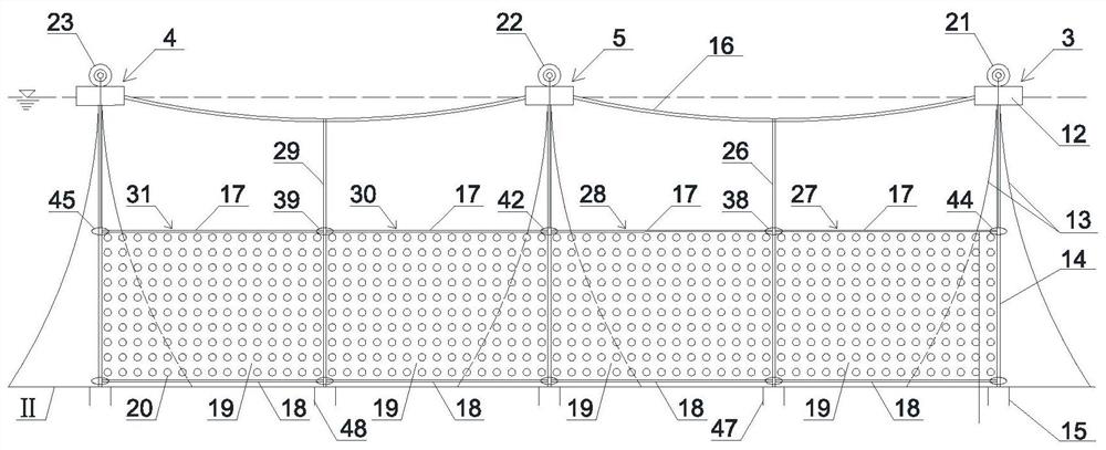 Ocean current retaining wall and construction method thereof