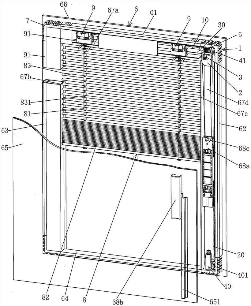 Blind window with built-in hollow glass