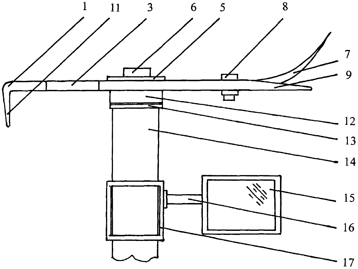 Fruit picker provided with small curved cutter