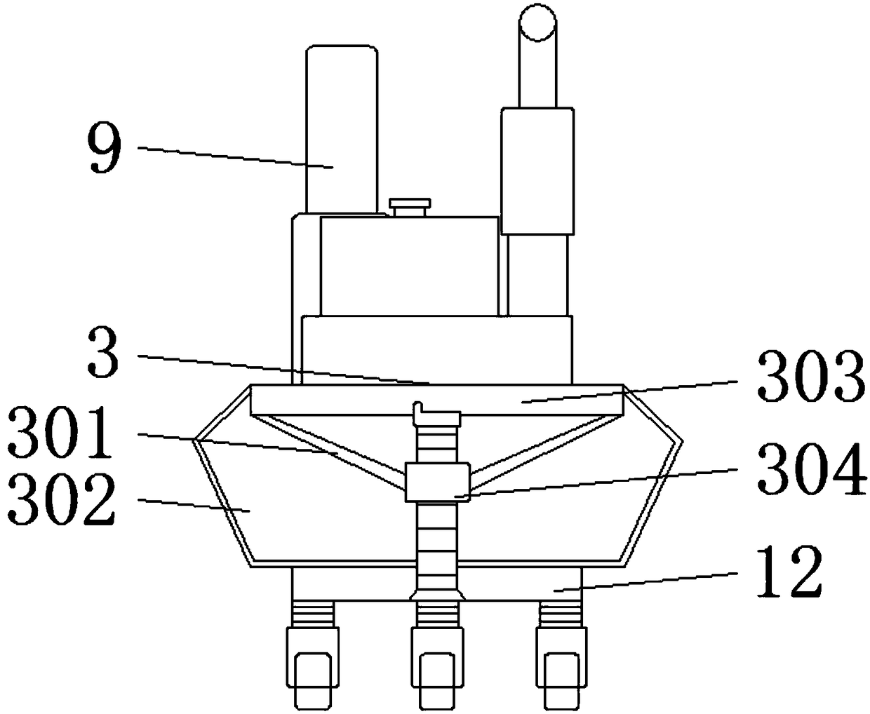 Cable arrangement trench excavation device for underground wiring construction of lighting street lamps