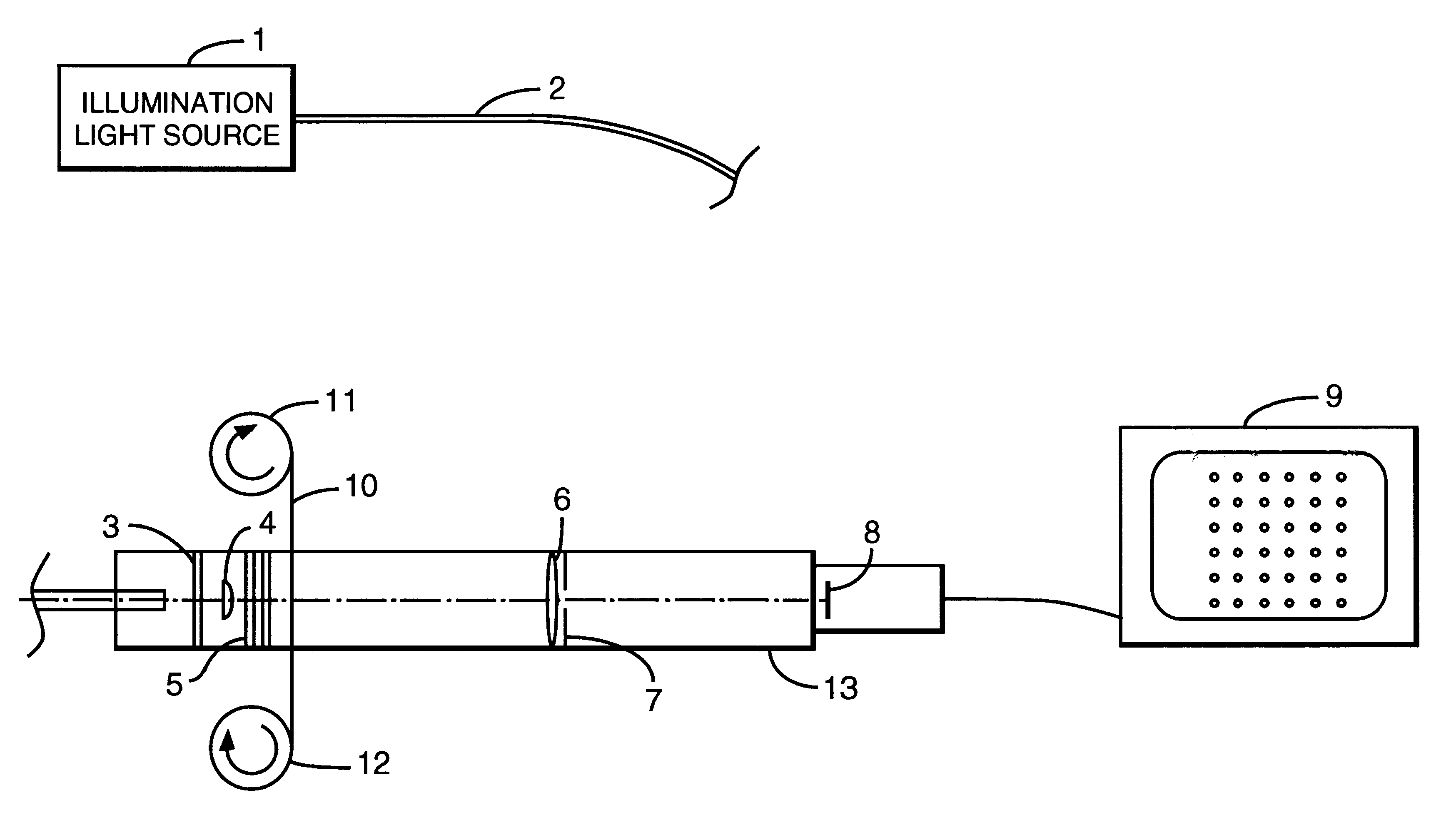 Method and device for non-destructive analysis of perforation in a material