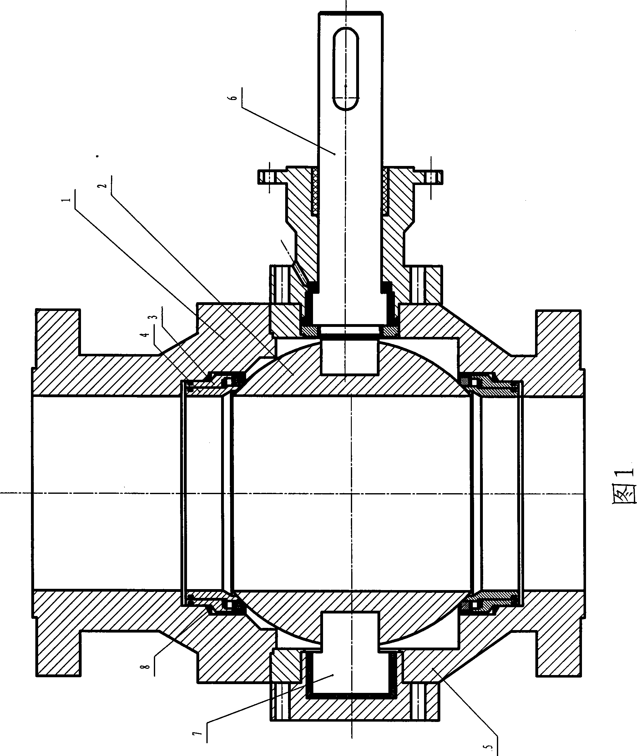 Combination sealing and fixing type ball valve