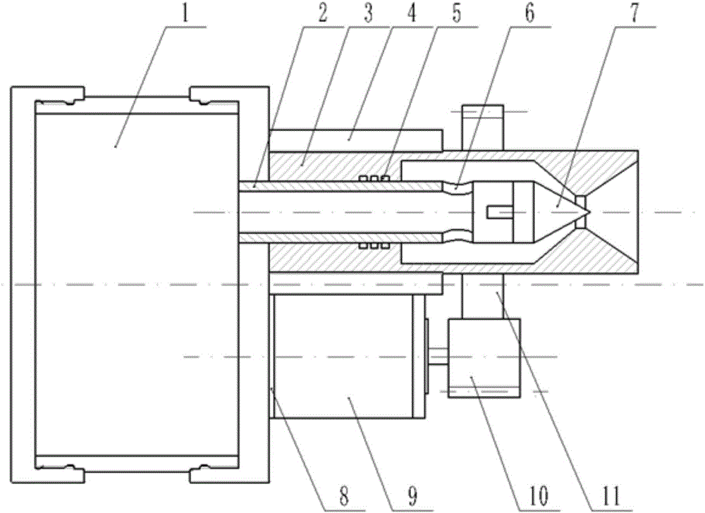 Poppet valve fixing type gas flow adjusting device of solid rocket ramjet