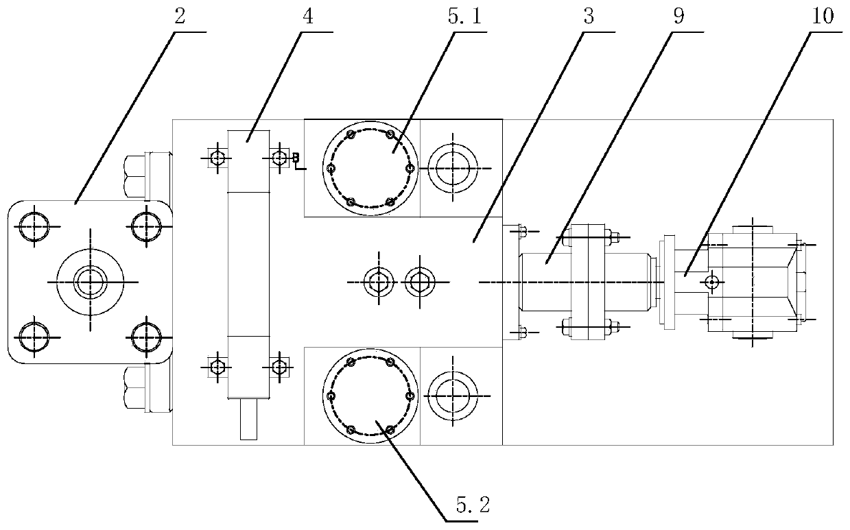 Digital switching type inertial hydraulic converter and working method thereof