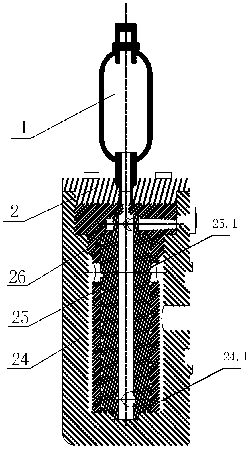 Digital switching type inertial hydraulic converter and working method thereof