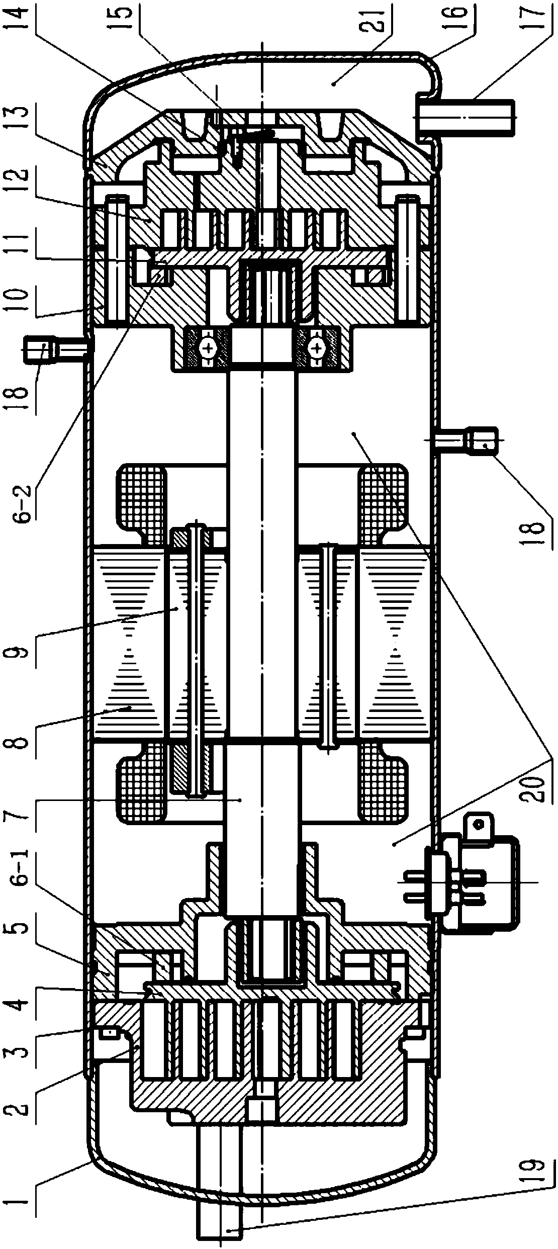 Compressor with two-grade scroll structure