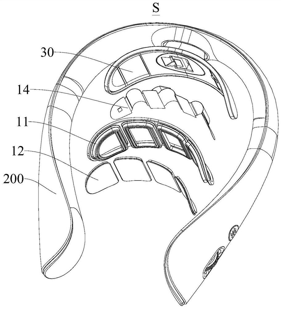 Massaging head and neck massaging instrument