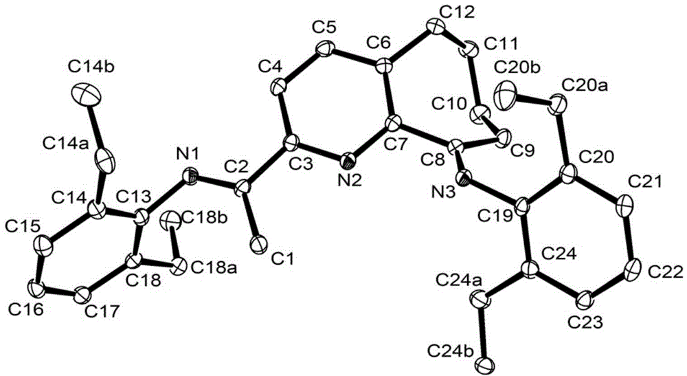 2,6-diimine pyridinocycloheptane iron and cobalt complex catalyst and preparation method therefor and application thereof