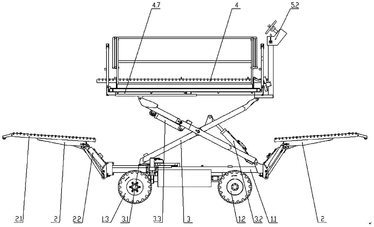 Automatic leveling orchard operation platform with dual-power system