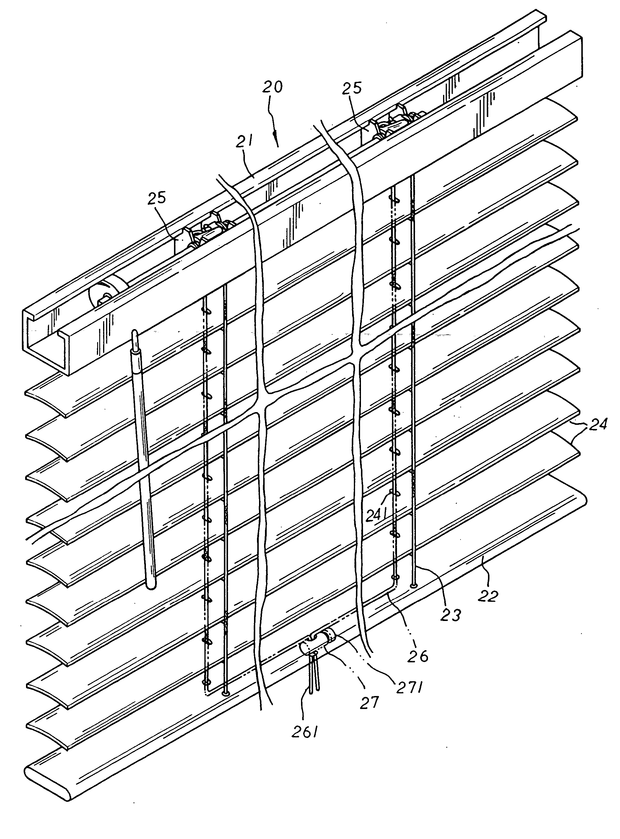 Blind slat structure