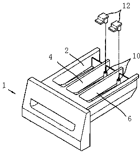 Detergent dispenser and laundry treatment device provided with detergent dispenser