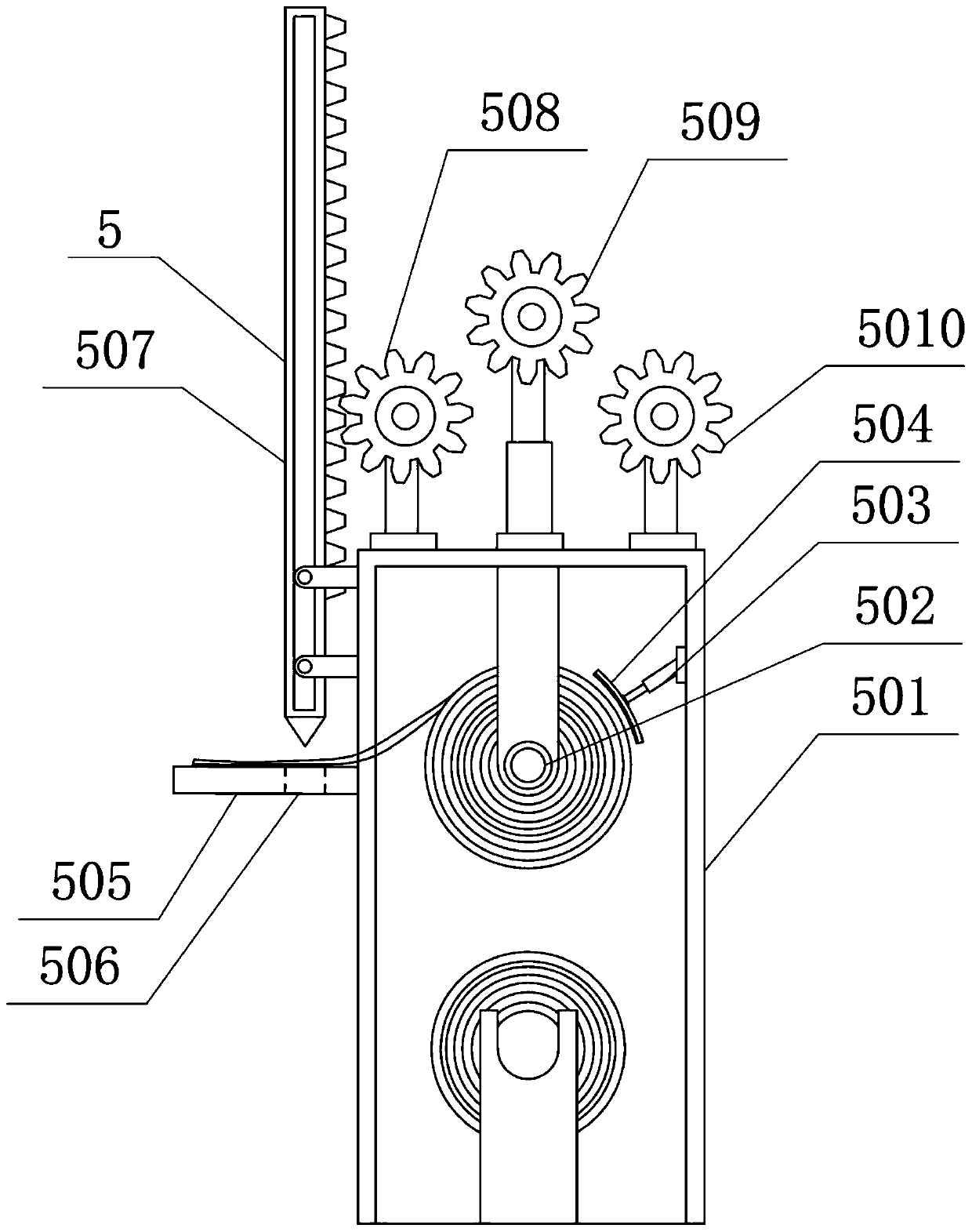 Clamping-free type coprinus encircling cutting apparatus