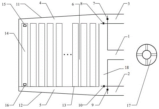 Circular flow air cooling heat radiation device of power batteries