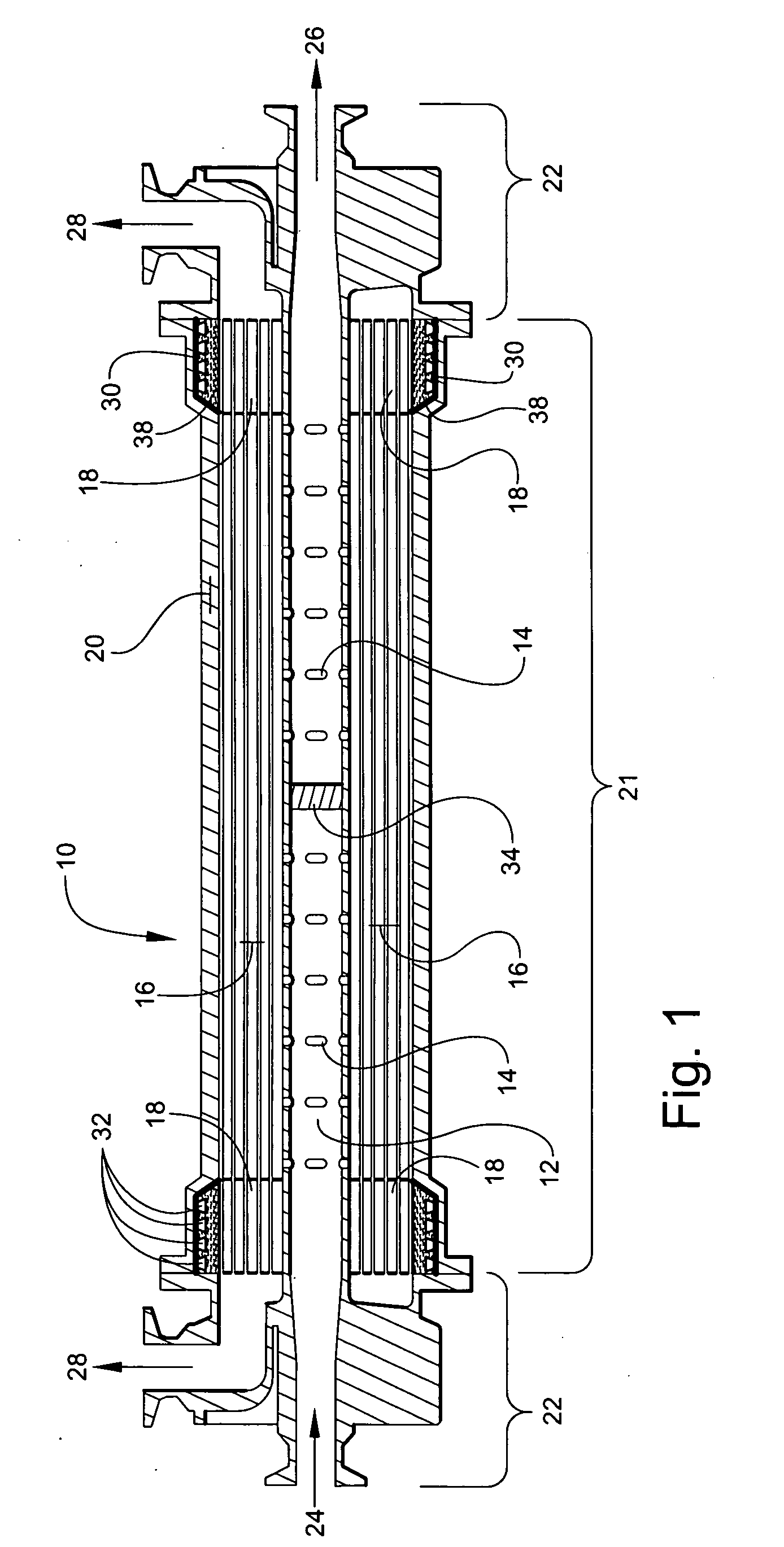 Hollow fiber membrane contactor and method of making same